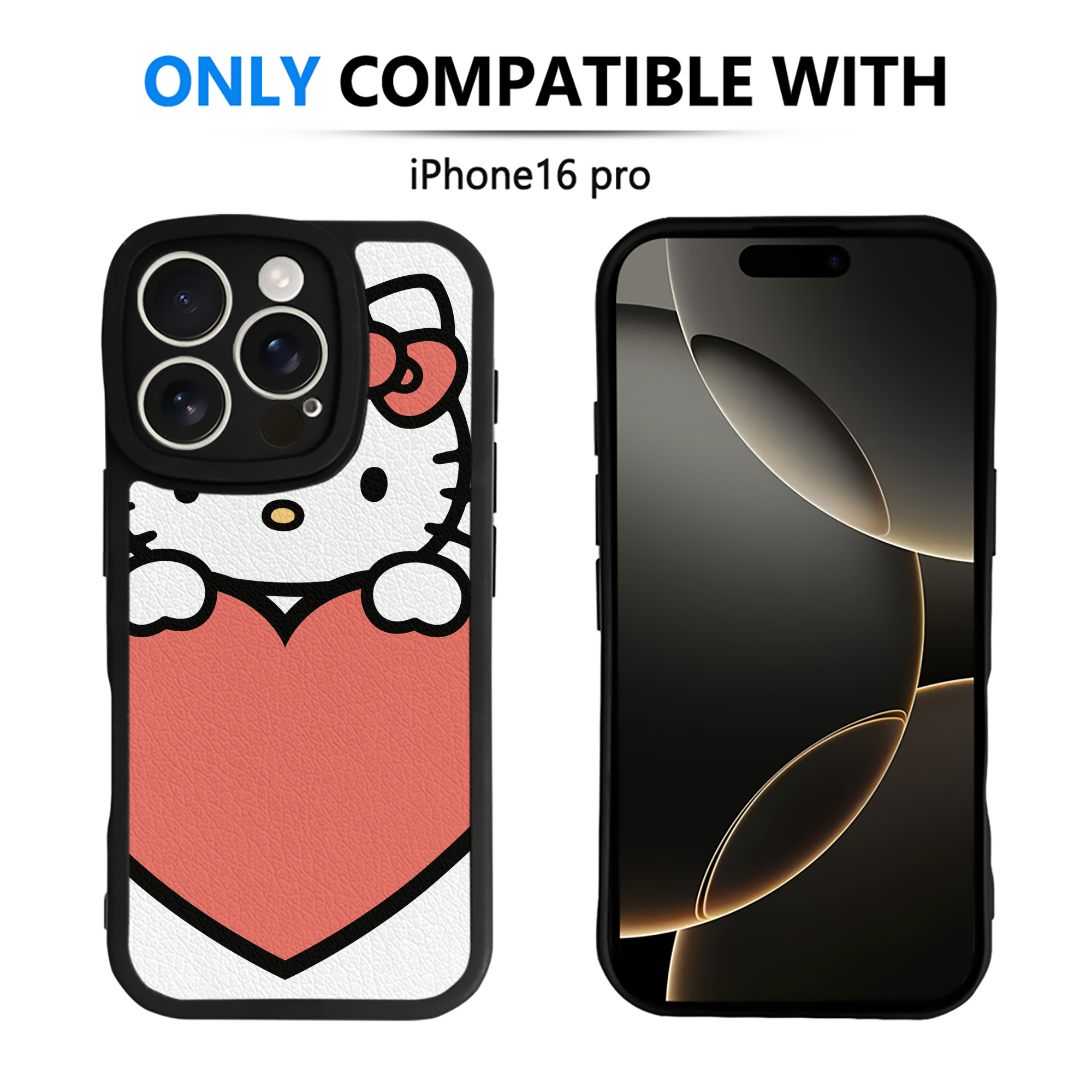 （画像用） Hello Kitty ハローキティ 【iPhone 16シリーズ対応】シリコンスマホケース（レザー調） 材質：シリコン